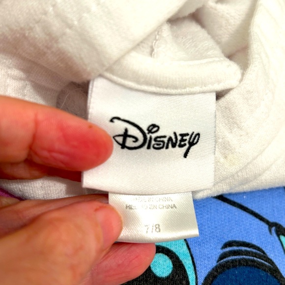 Disney Lilo & Stitch Sequined Hoodie - Stitch Skimmer Pullover Hoodie |Size 7/8 - Picture 4 of 9